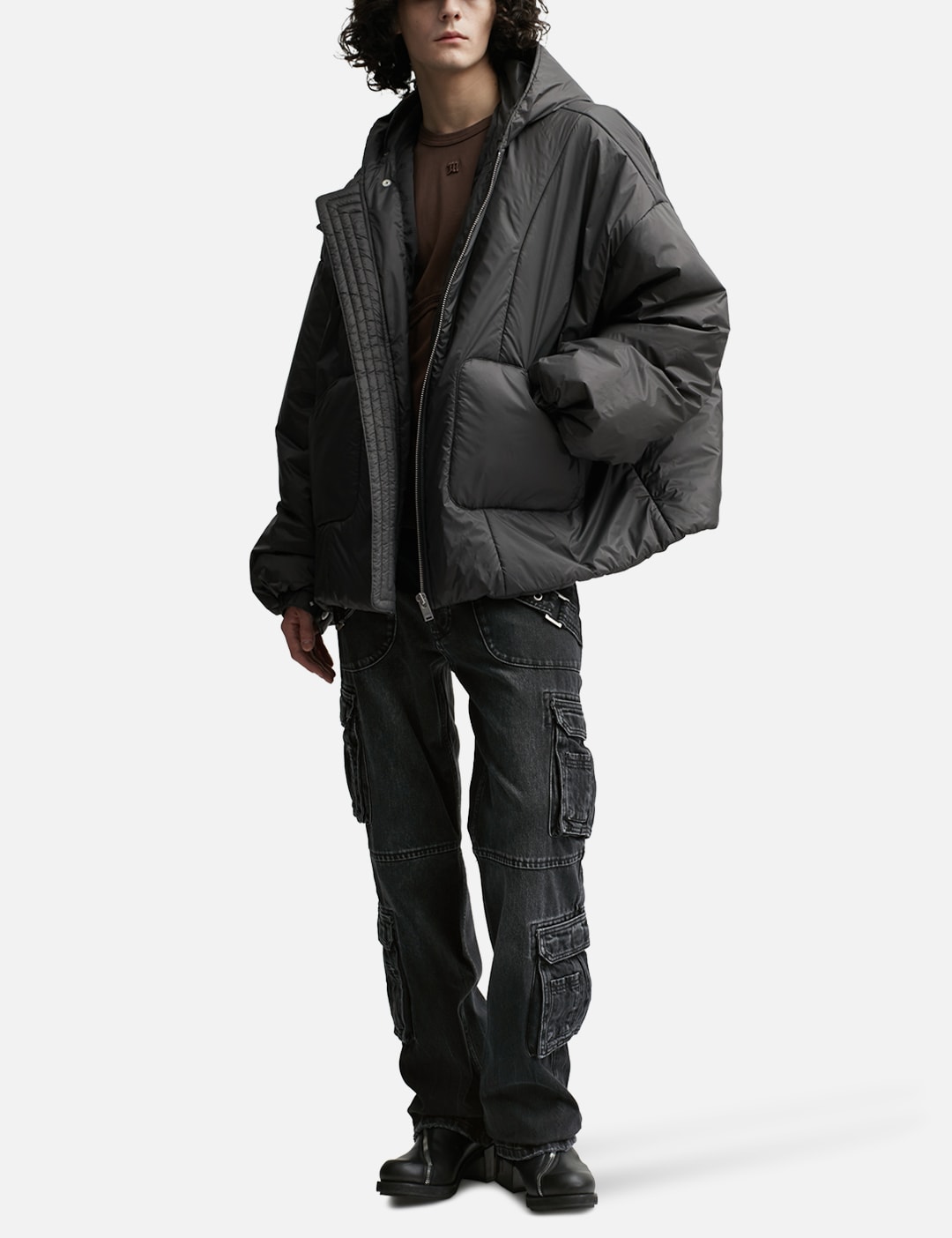 Ultra Fine Nylon Sculptural Puffer Space Grey view 17