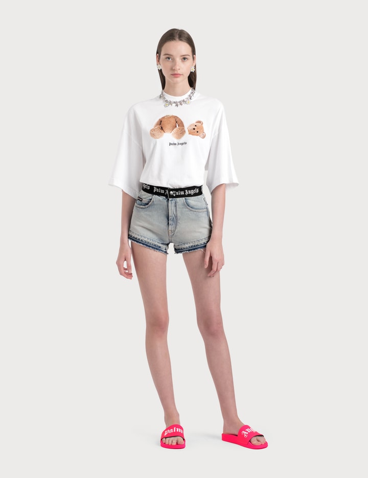 Logo Print Denim Shorts Placeholder Image