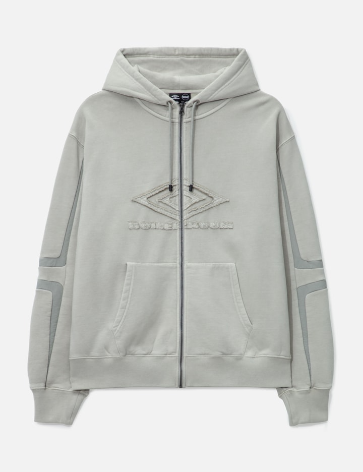 Boiler Room X Umbro Appliqué Zip Hoodie In Gray