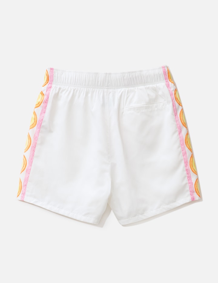 Shop Casablanca Printed Crayon Swim Shorts In White