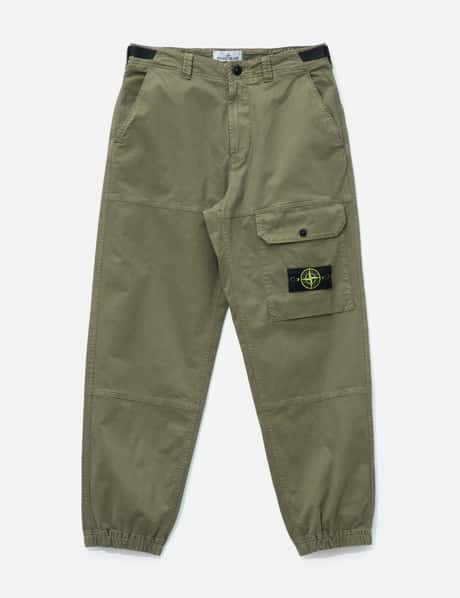Organic Cotton Stretch Broken Twill 'old' Effect Cargo Trousers view 6