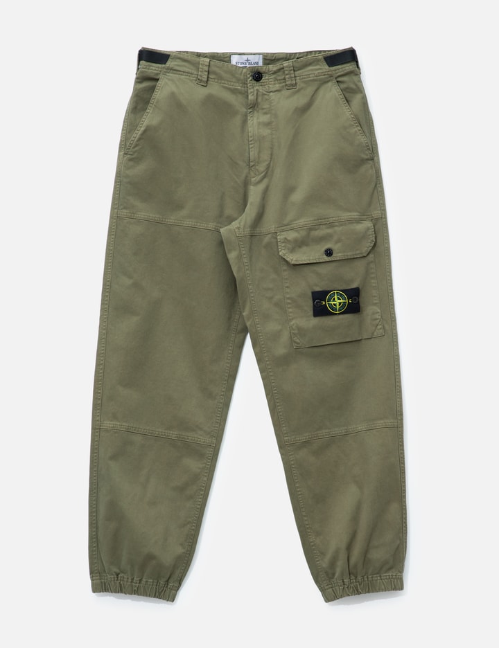 Stone Island Organic Cotton Stretch Broken Twill 'old' Effect Cargo Trousers