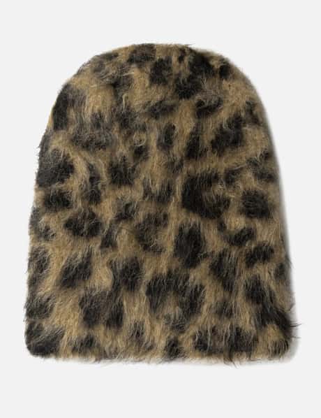 COLE BUXTON MOHAIR CB LEOPARD PRINT BEANIE