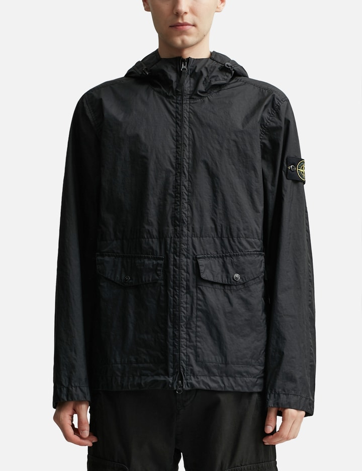 Shop Stone Island Membrana 3l Tc Hooded Jacket In Black