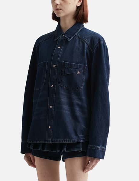 Pin-Tuck Denim Shirt view 7