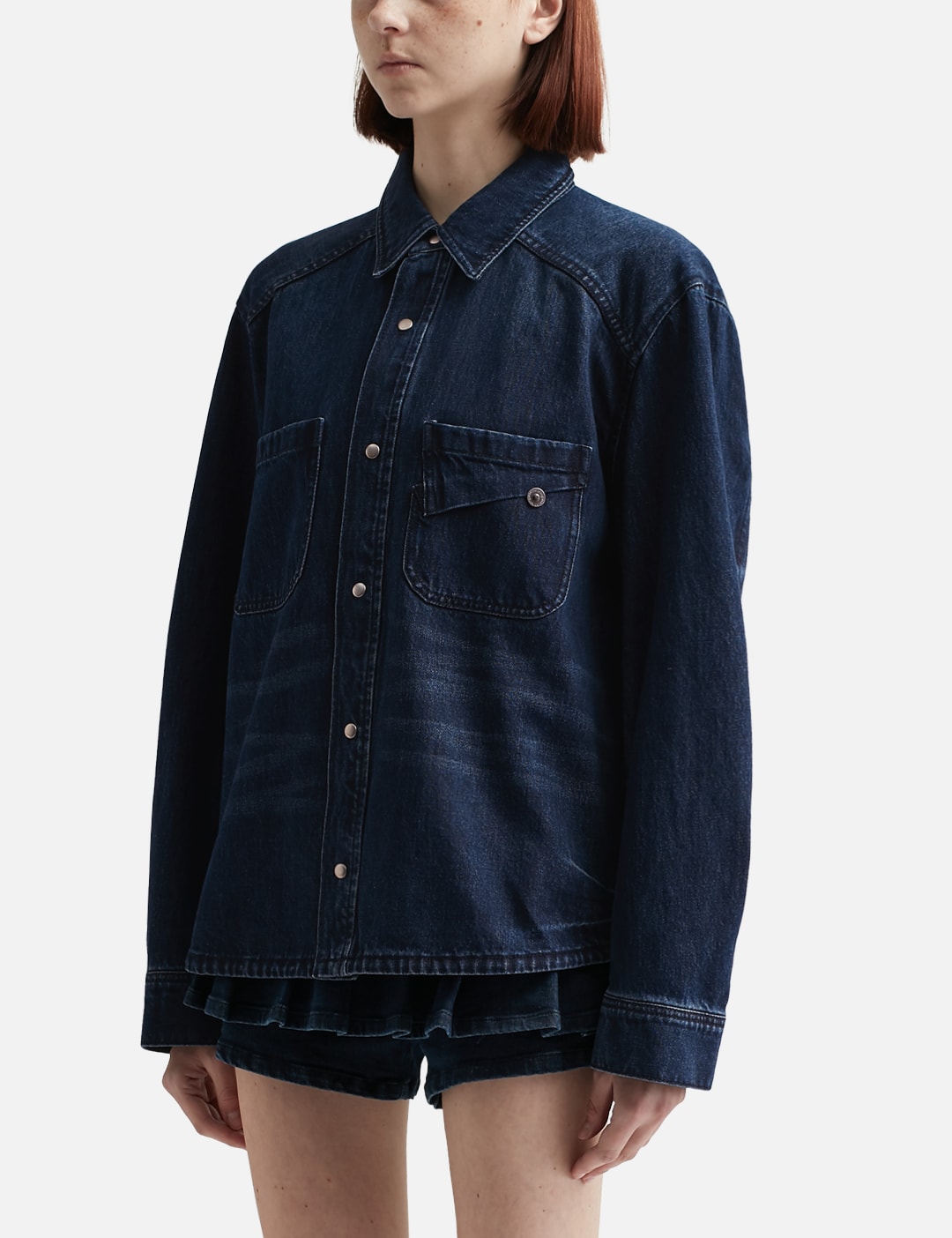 Pin-Tuck Denim Shirt view 8