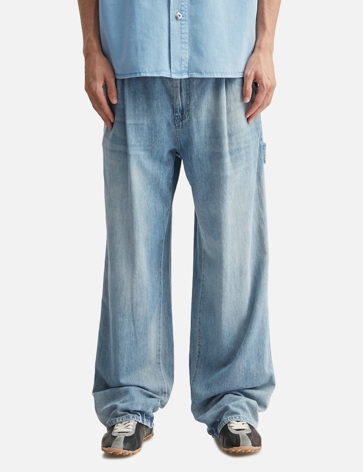 Wooyoungmi Blue Lightweight Banding Denim Pants