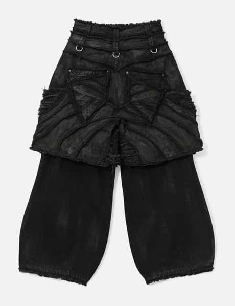 Attached Detachable Waxed Distressed Denims view 12
