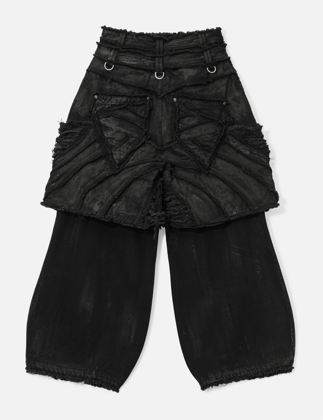 Attached Detachable Waxed Distressed Denims view 13