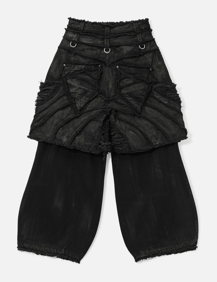 Thought We Friends Attached Detachable Waxed Distressed Denims