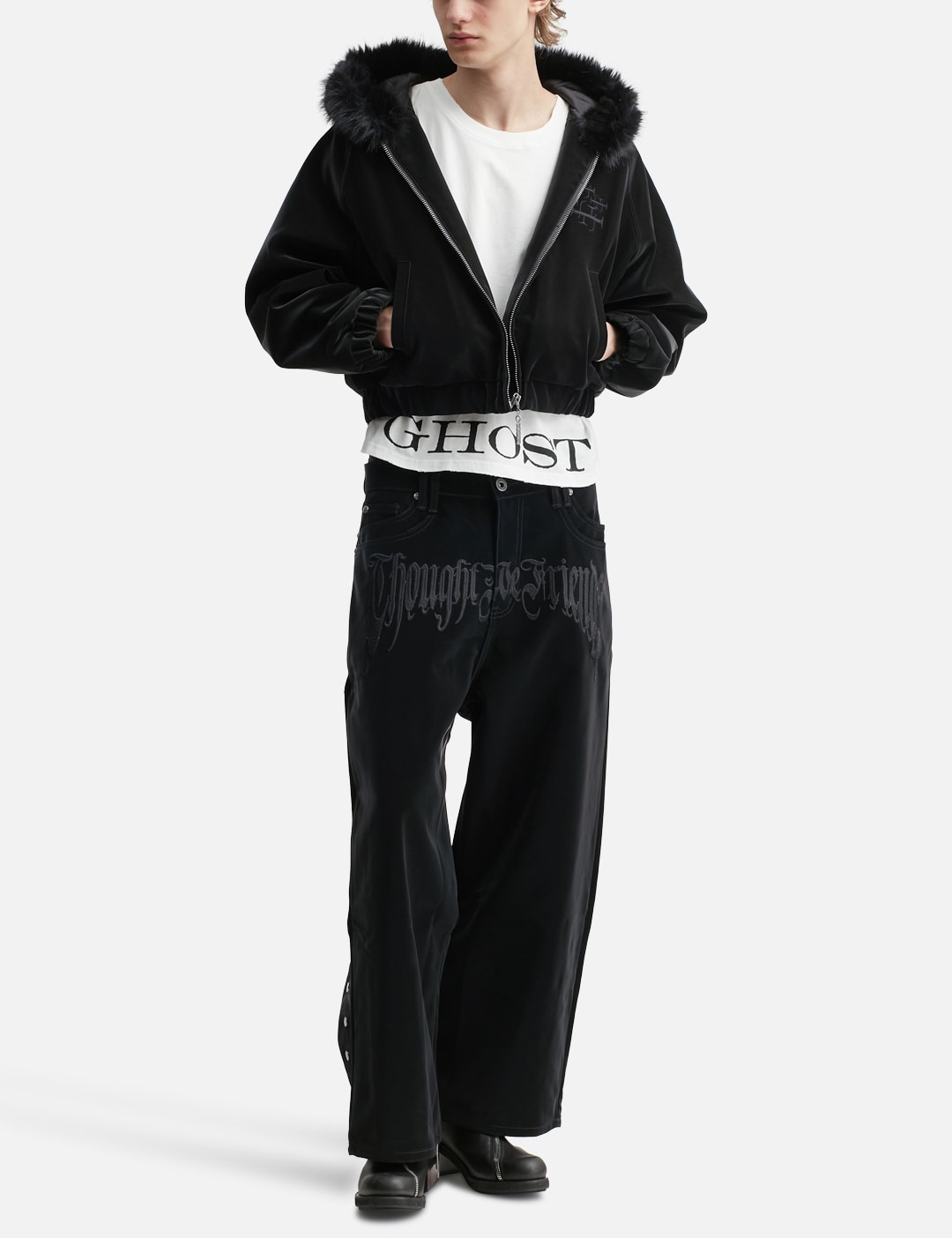 "Stephen" Black Baggy Pants view 15