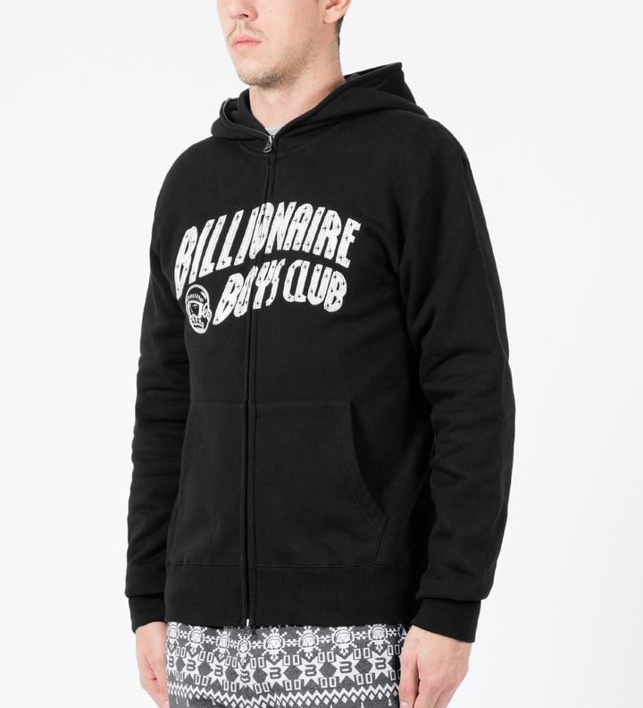 Black Arch Logo Zip Front Hoodie Placeholder Image