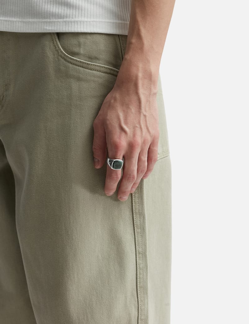 TOM WOOD　Cushion GRN Marble リング　60 TOMWOOD Cushion Green Marble Ring&frasl;SV925&frasl;Size 8-8.5&frasl;Color Stone&frasl;GRN