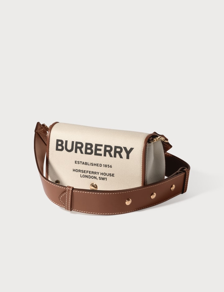 Burberry Beige/Tan Canvas and Leather Small Horseferry Crossbody Bag