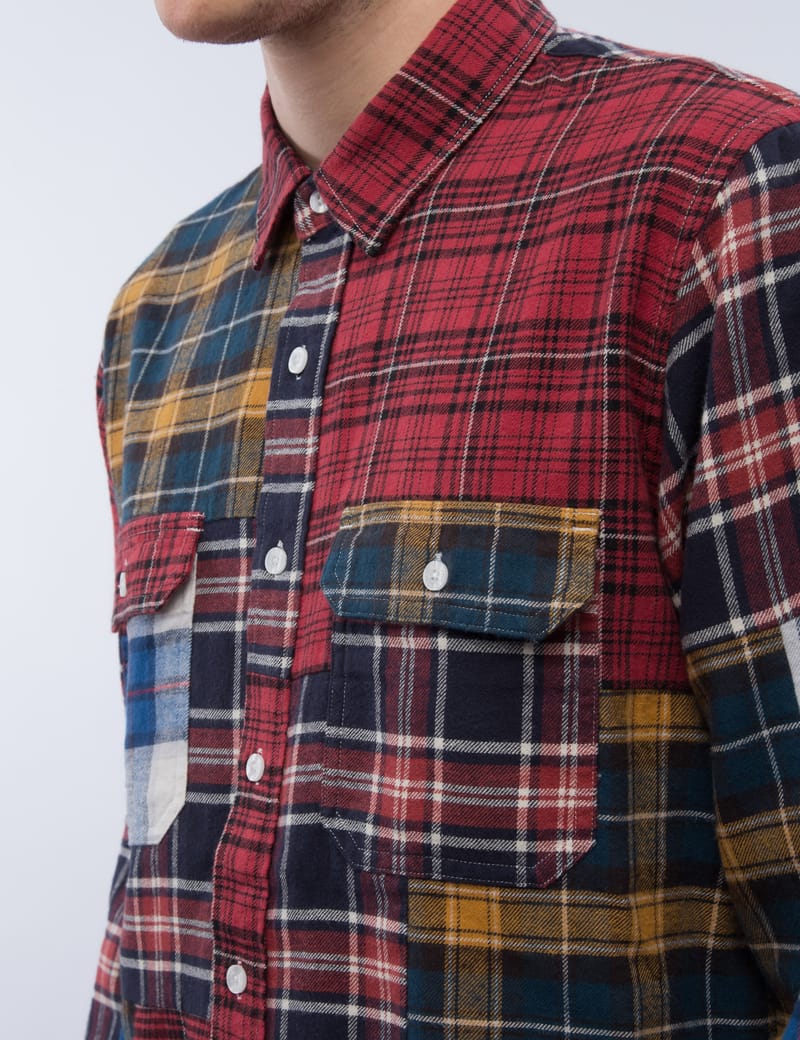 stussy mixed check shirt