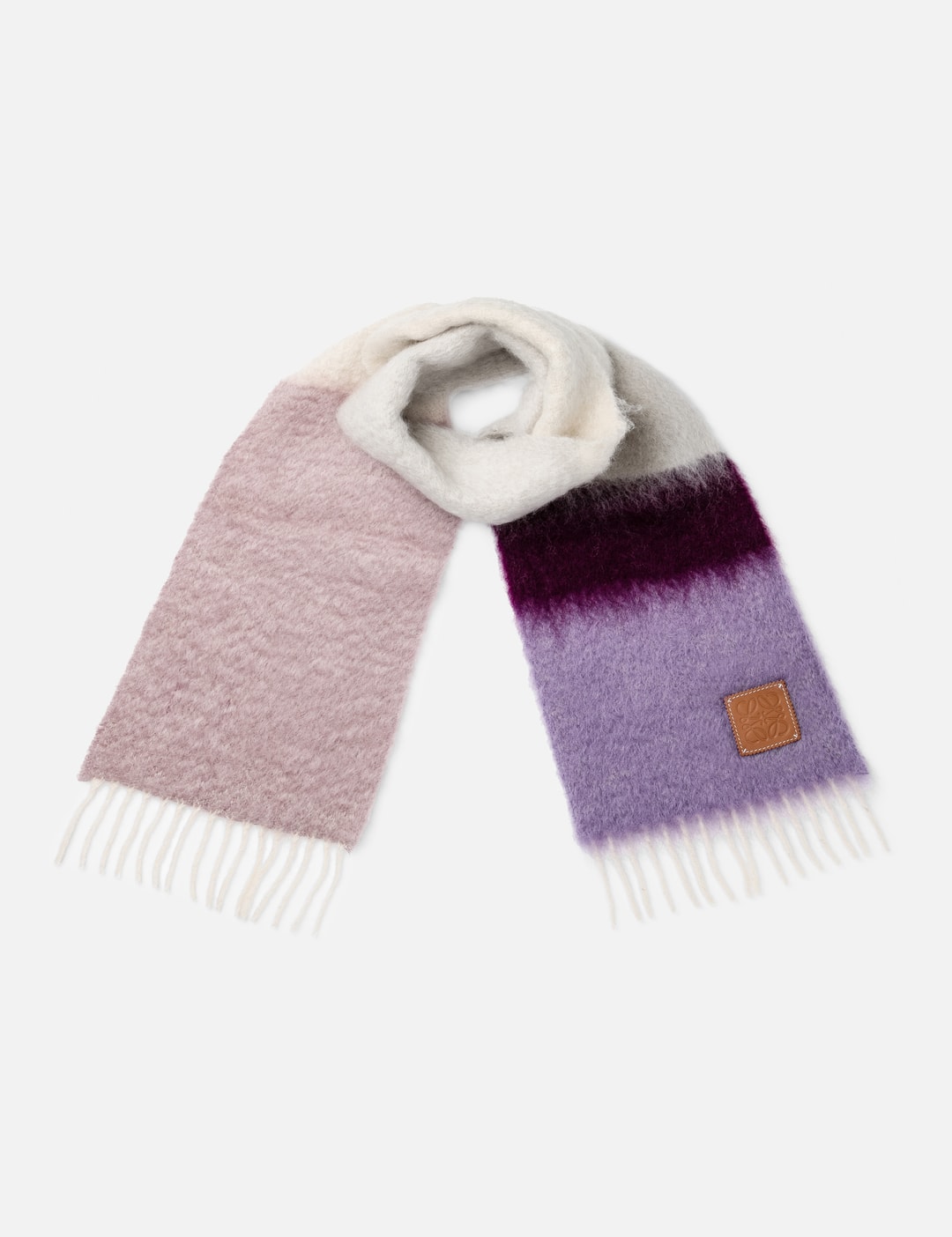 Stripe cushion in mohair and wool Purple/Multicolor - LOEWE