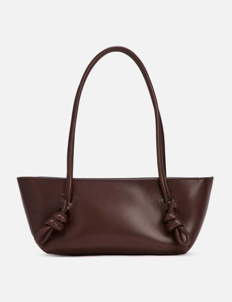 Totes bags Hereu - Espiga mini braided handle leather handbag -  ESPIGAMINIDARKBROWN