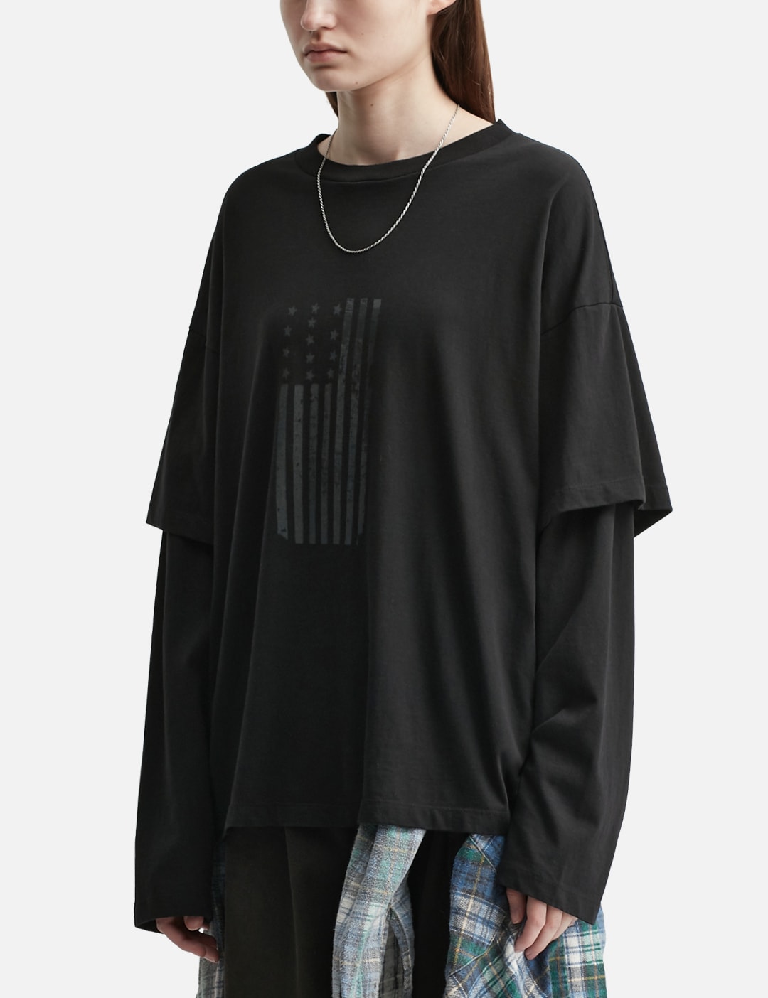 Graphic Double Layer Tee (American Flag) view 14