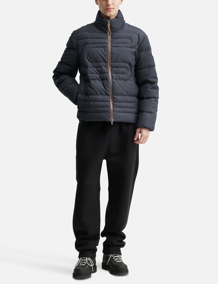 Moncler Xiaohai Snake-quilted Denim Short Down Jacket