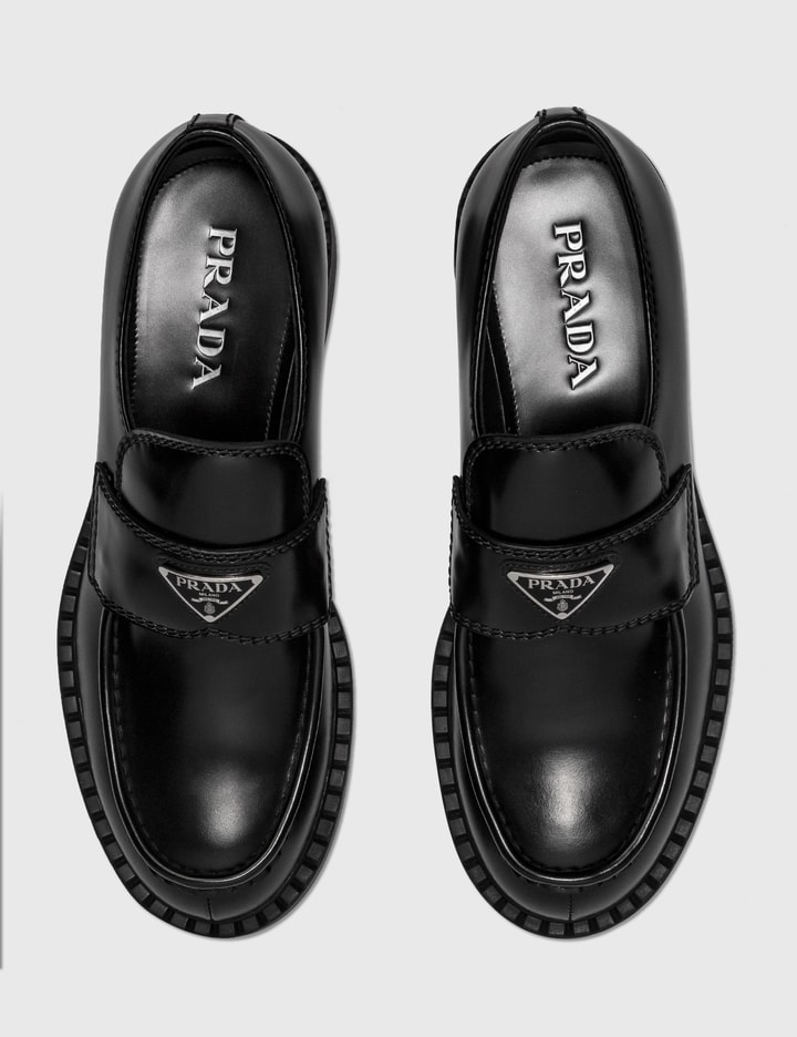 Prada - Chocolate Brushed Leather Loafers | HBX - Globally Curated Fashion  and Lifestyle by Hypebeast