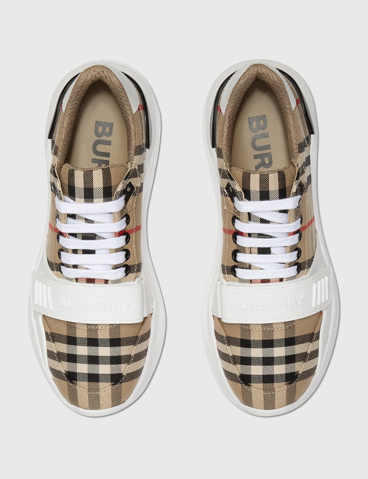 Vintage Check and Leather Sneakers Placeholder Image