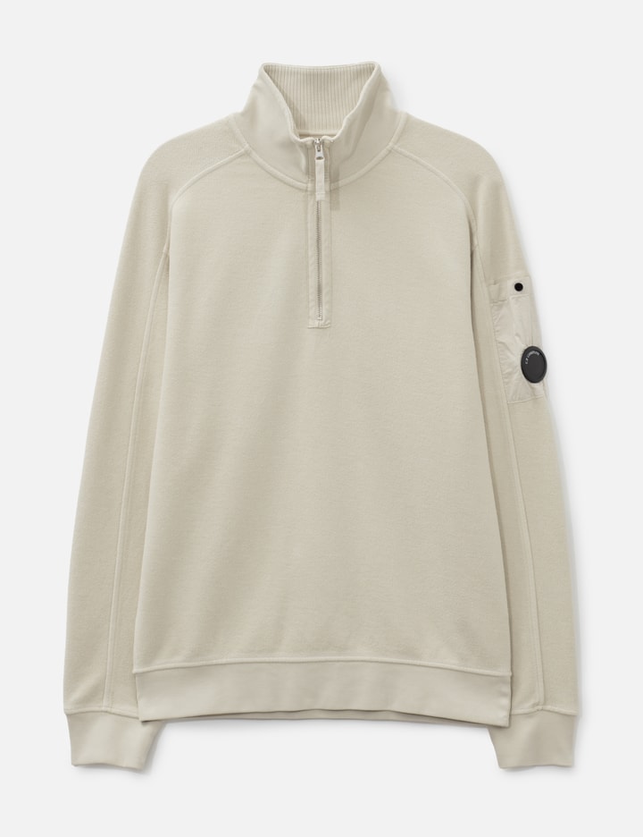 C.P. Company Brushed Emerized Diagonal Fleece Half Zip Lens Sweatshirt