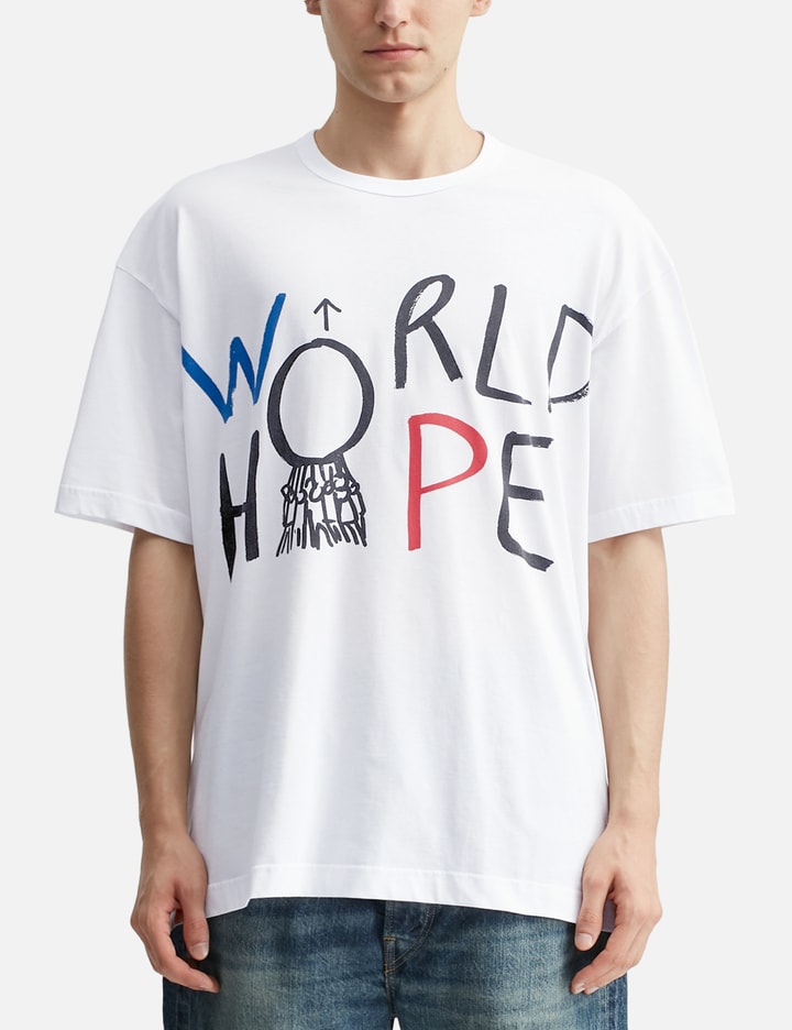 CDG Shirt World Hope OVS Short Sleeves T-Shirt