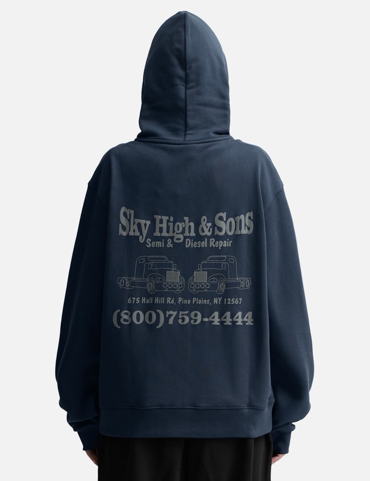 Sky High Farm Workwear Sky High And Sons Zip-up Hoodie In Blue