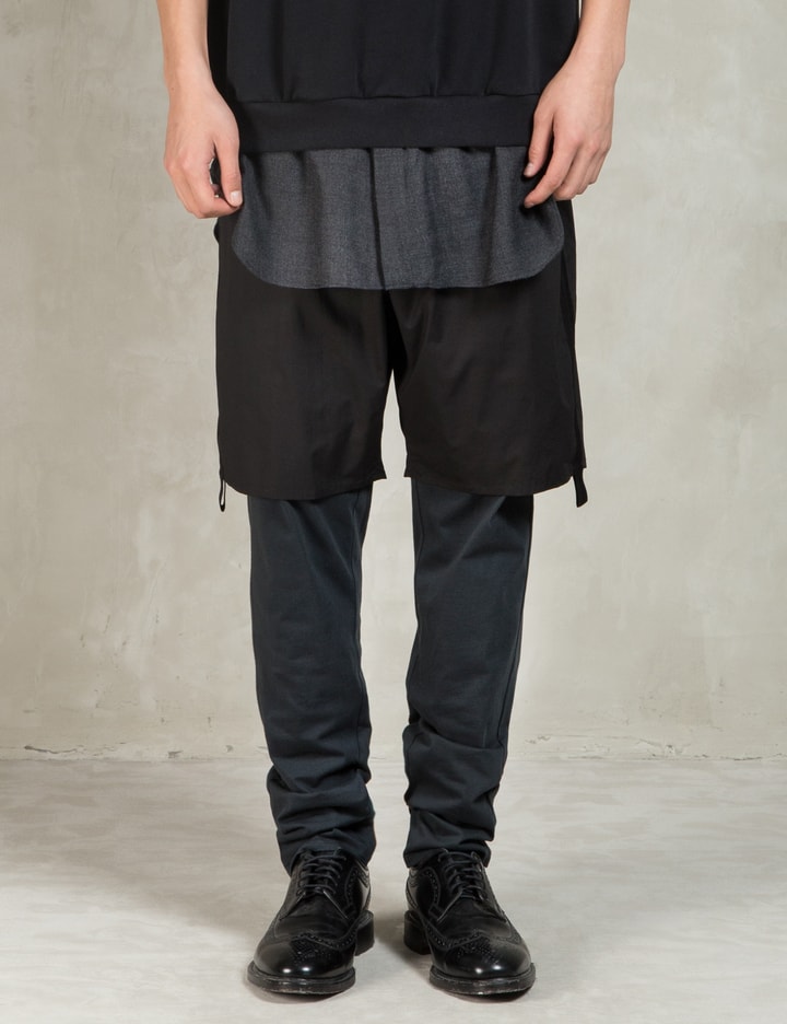 Soft Black Hybrid Lounge Pants with Poplin Shorts Placeholder Image