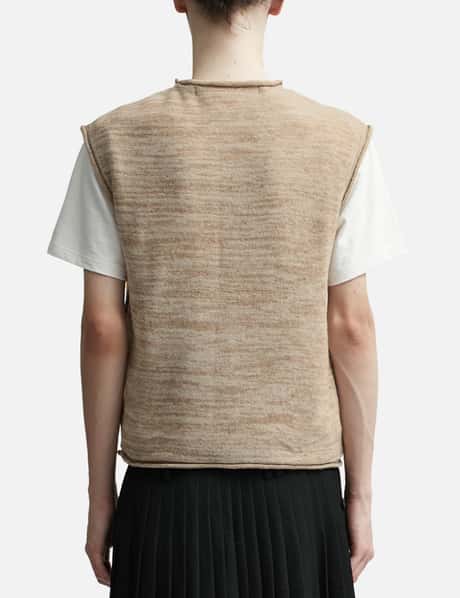 Intarsia Sweater Vest in Beige - JW Anderson