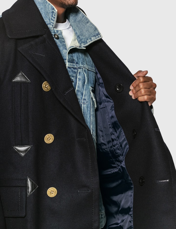 Sacai Wool Melton X Denim Coat