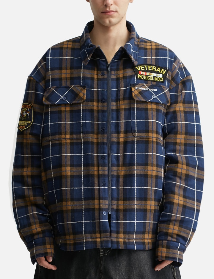 Protocol-Index Fur Flannel Shirts Jacket