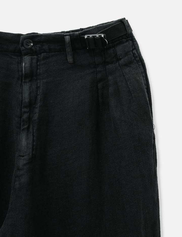 ANCELLM Belted Linen Tuck Slacks