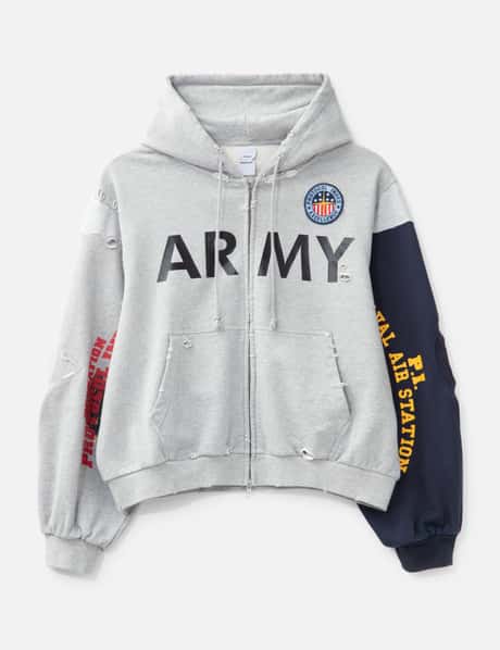 Protocol-Index Reconstructed Sweatshirts Zip Hoodie