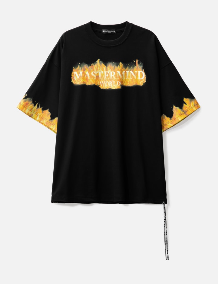 Mastermind Japan Oversized Fire Short Sleeve T-shirt In Black
