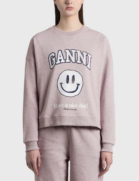 Ganni Isoli Smiley Sweatshirt HBX Globally Curated Fashion