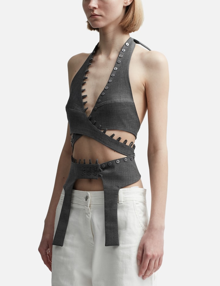 Shop Avavav Wrapped Top In Grey