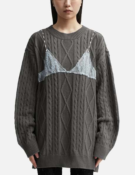 Andersson Bell Tess Lace On Boyfriend Fit Knit Sweater