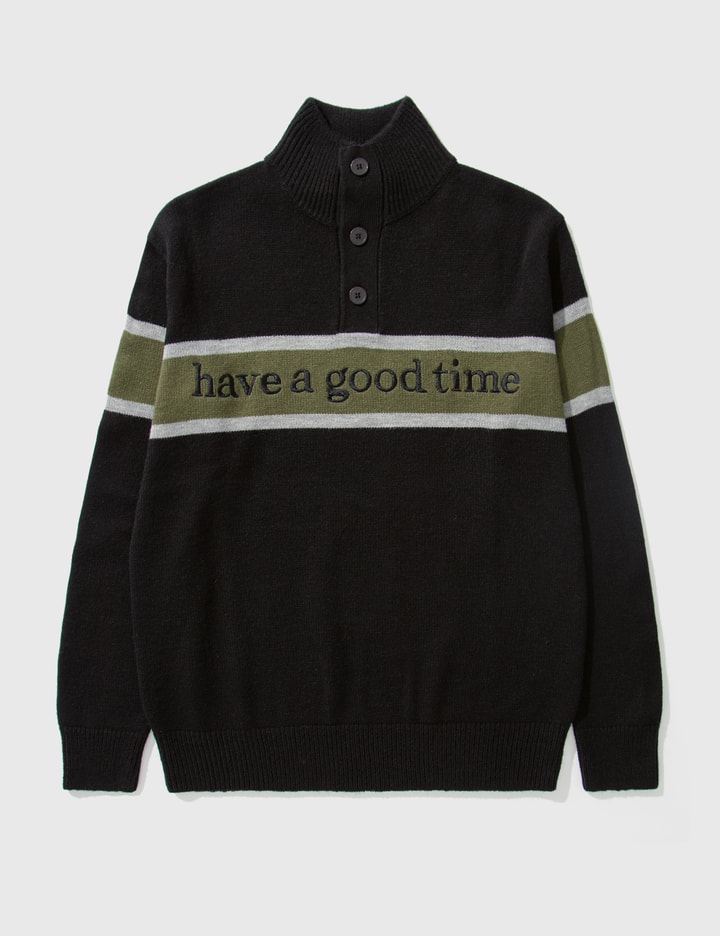 SIDE LOGO 3 BUTTON MOCK NECK SWEATSHIRT Placeholder Image