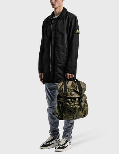 Stone Island - Mussola Gommata Canvas Print Backpack | HBX 