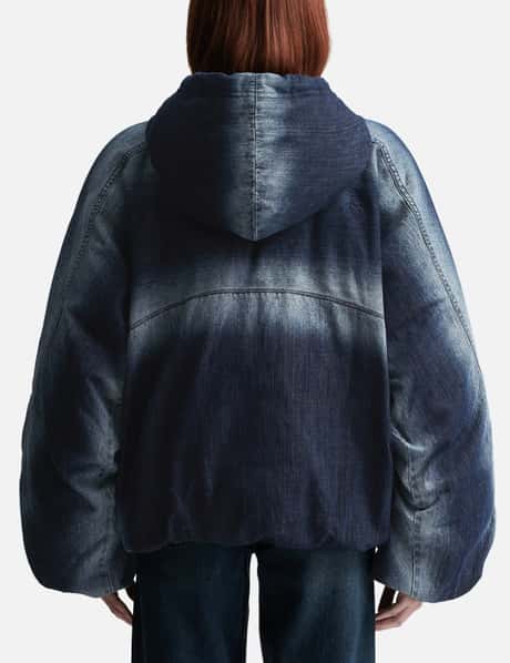 Denim Hooded Puffer Jacket view 9