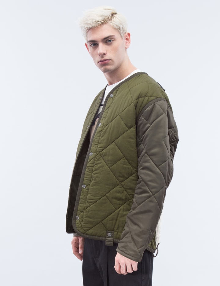Crochet Back Quilted Military Jacket Placeholder Image