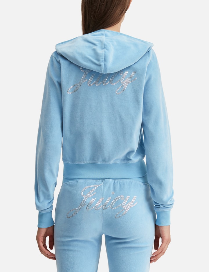 Sporty & Rich Sporty & Rich X Juicy Couture Script Velour Zip Hoodie