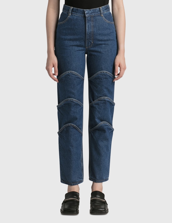 Ksenia Schnaider Fish Scale Jeans In Blue