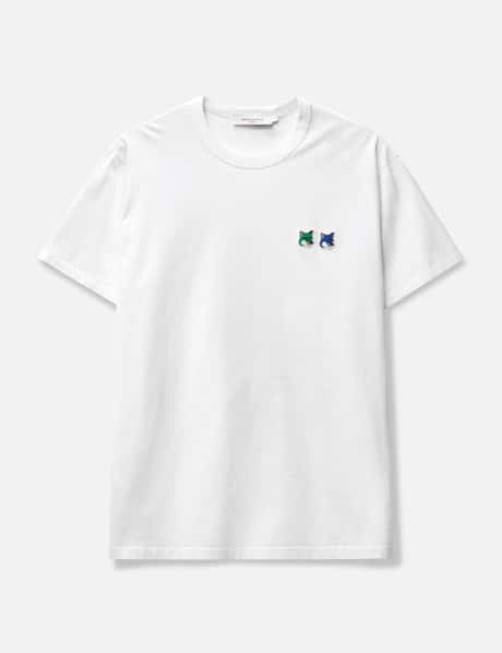 Maison Kitsuné ダブル モノクローム フォックスヘッド パッチ クラシック Tシャツ