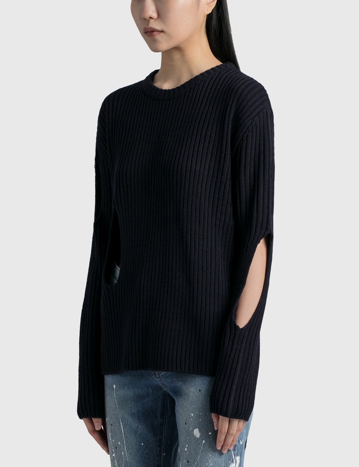ASYMMETRIC CUT OUT KNIT PULLOVER Placeholder Image