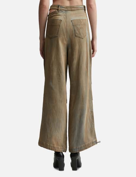 WASHED DENIM CARGO PANTS view 9
