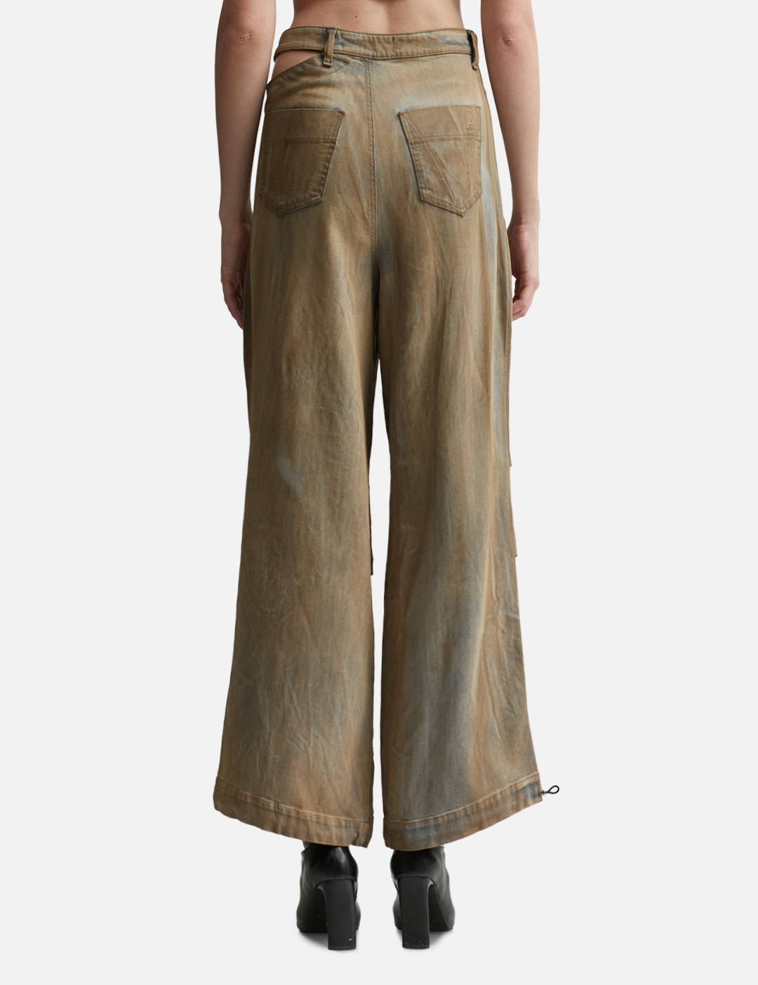 WASHED DENIM CARGO PANTS view 10