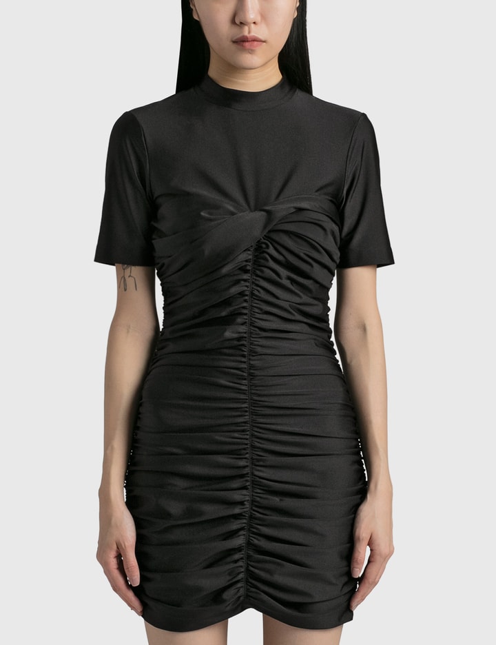 T By Alexander Wang - SHORT SLEEVE MOCK NECKRUCHED BODYCON DRESS | HBX T By Alexander Wang - SHORT SLEEVE MOCK NECKRUCHED BODYCON DRESS | HBX