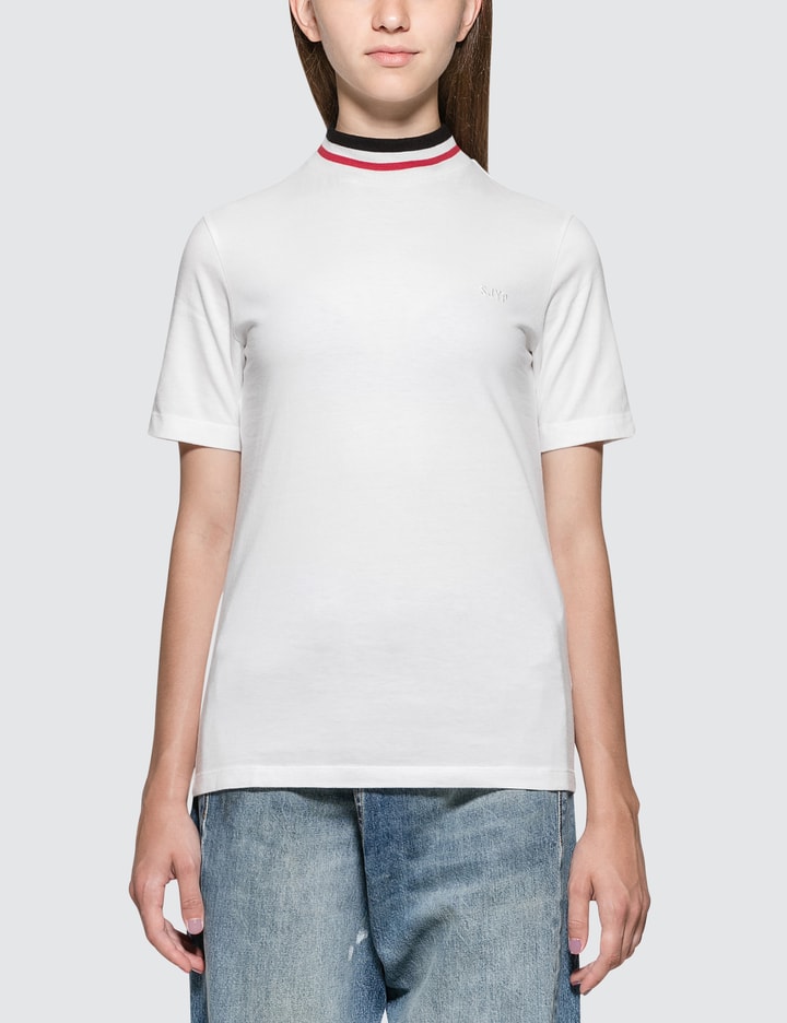 Color Neck Band Short Sleeve T-shirt Placeholder Image
